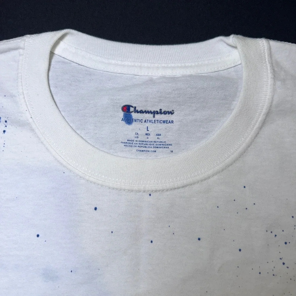 Pallette‎ Pavelow Champion T-Shirt Mens L Lightning Bolt White Essentials 18-19 - Picture 3 of 13